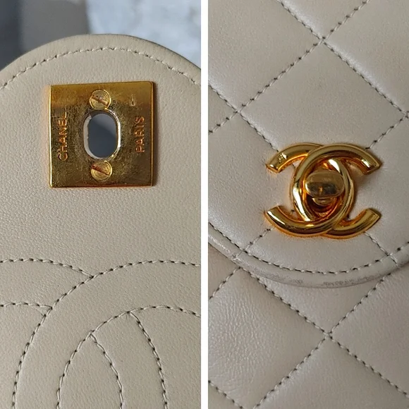 Chanel Beige Classic Quilted Matelasse Lambskin Bag - Picture 14 of 17